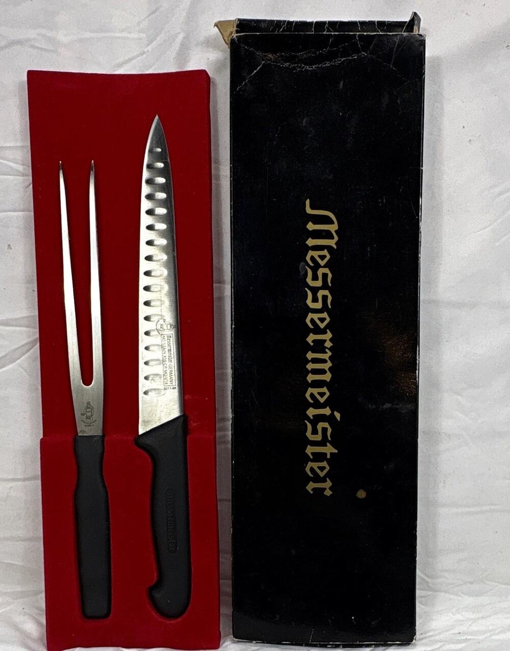 Messermeister 2pc Carving Set 8in Slicing Knife 5011-8K & Fork 5029-7
